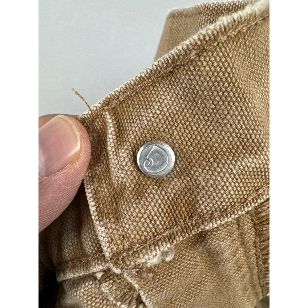 Vintage Carhartt Duck Canvas Carpenter Work Pants Distressed Faded 40x30 Tan
